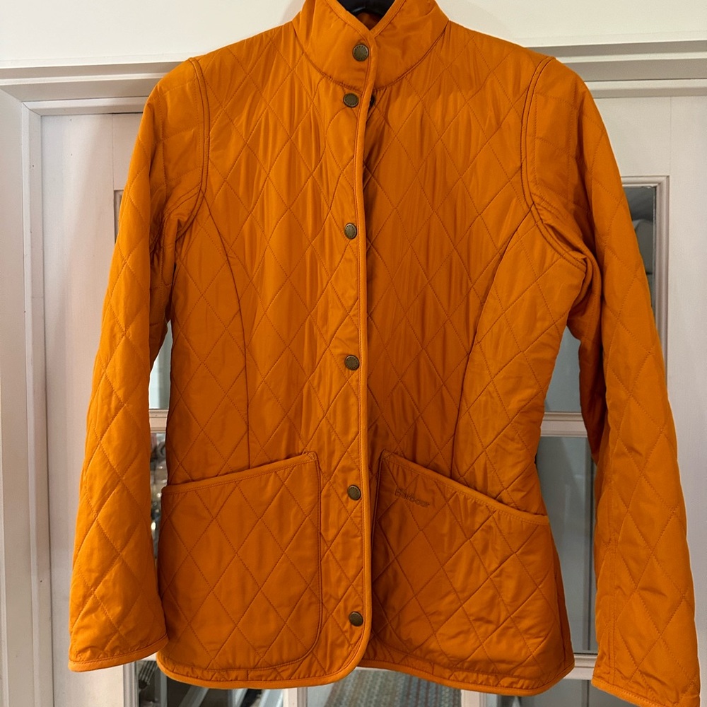 Fitted quilted jacket with chocolate fleece lining  worn once